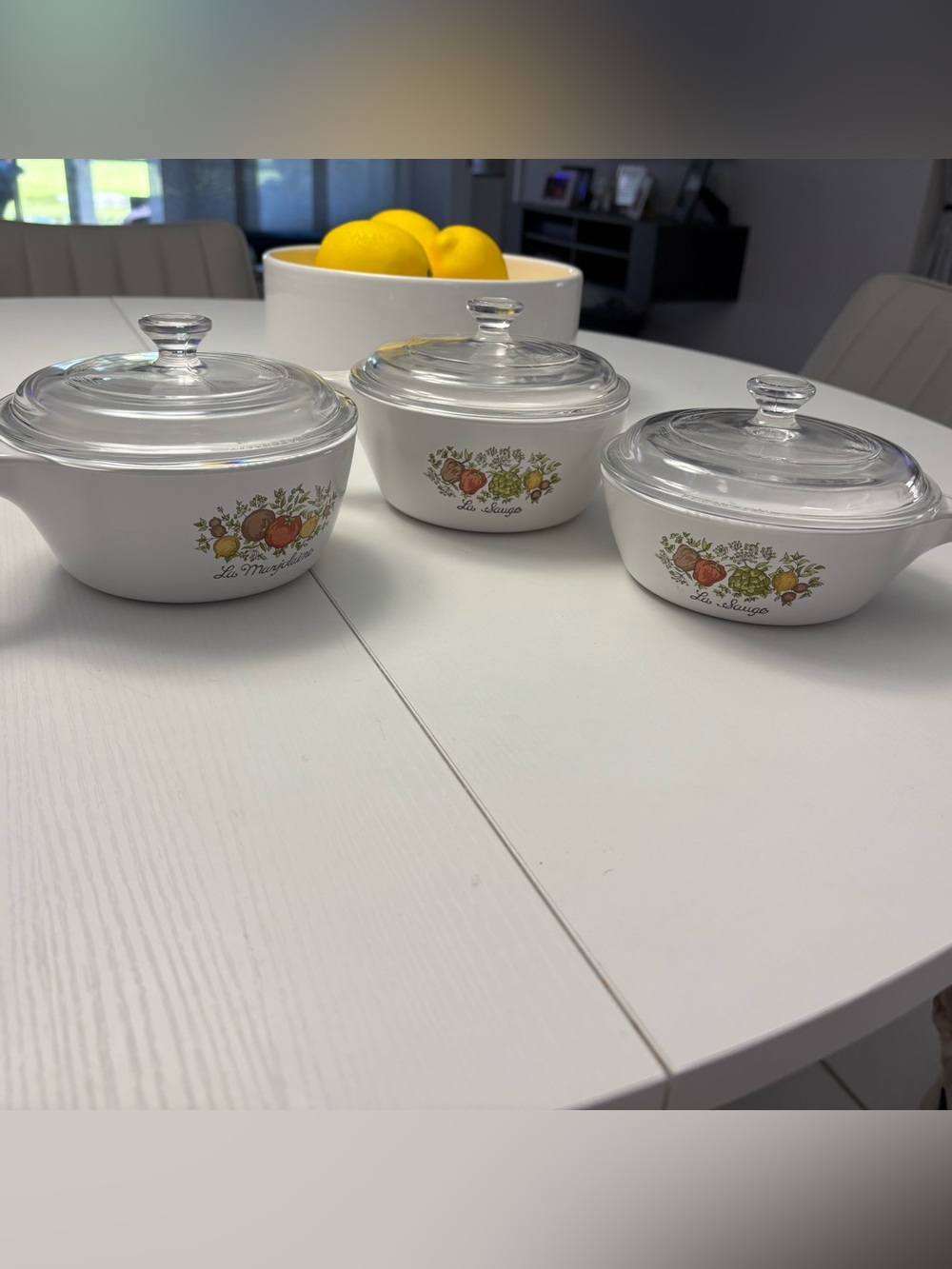 Vintage Corning Ware "Spice of Life" Small Cookware Set with Lids (3 Pieces)